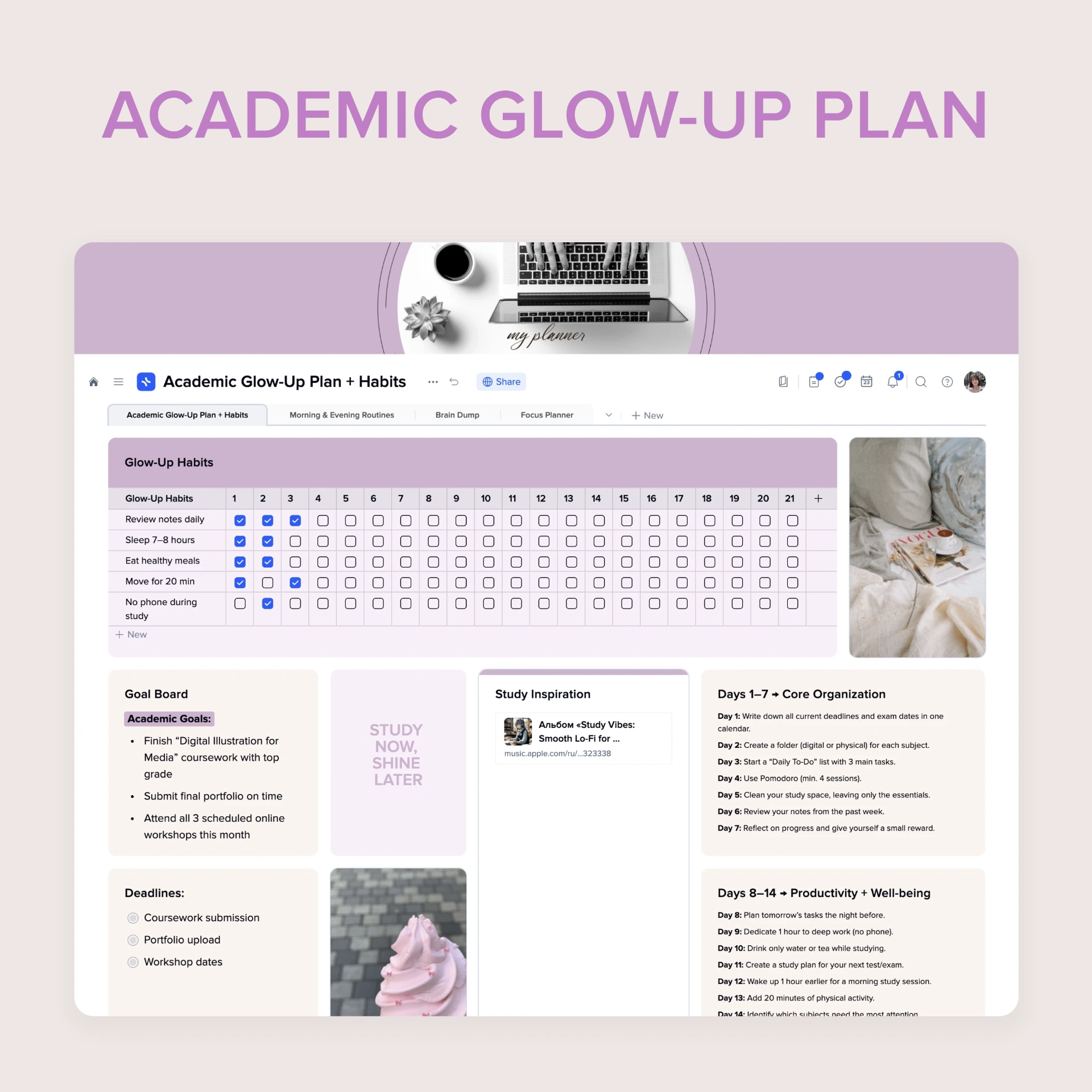 Academic Glow-Up Plan + Habits