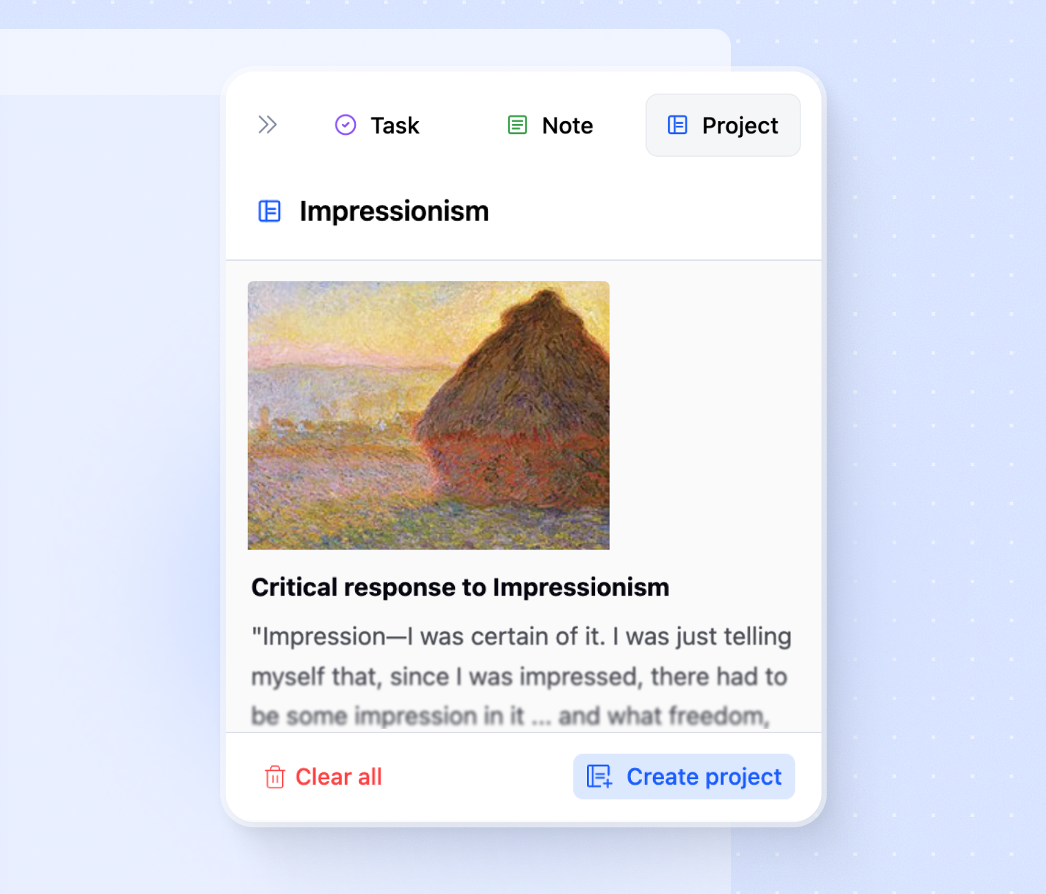Project view